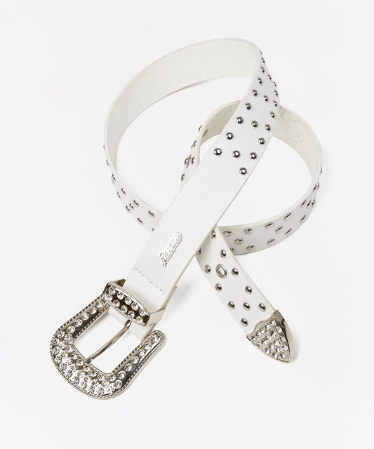 Reason Clothing Best Seller | Carver Rhinestone Studded Diamond Belt