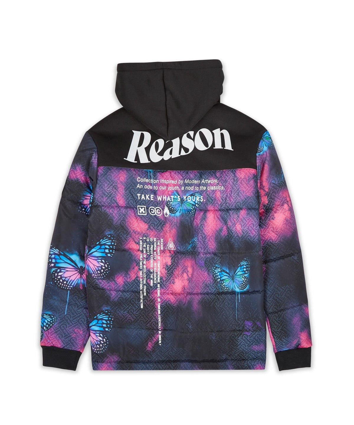 Reason Clothing New | Butterfly Hybrid Logo Jacket With Hoodie