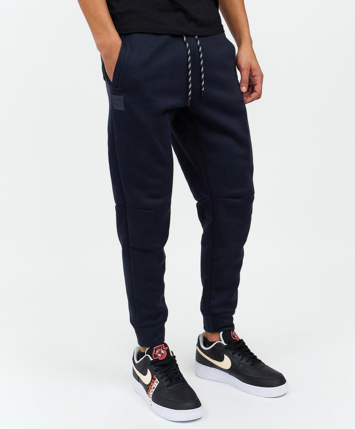Reason Clothing Premium | Jeff Slim Fit Navy Jogger With Side Zip Pocket