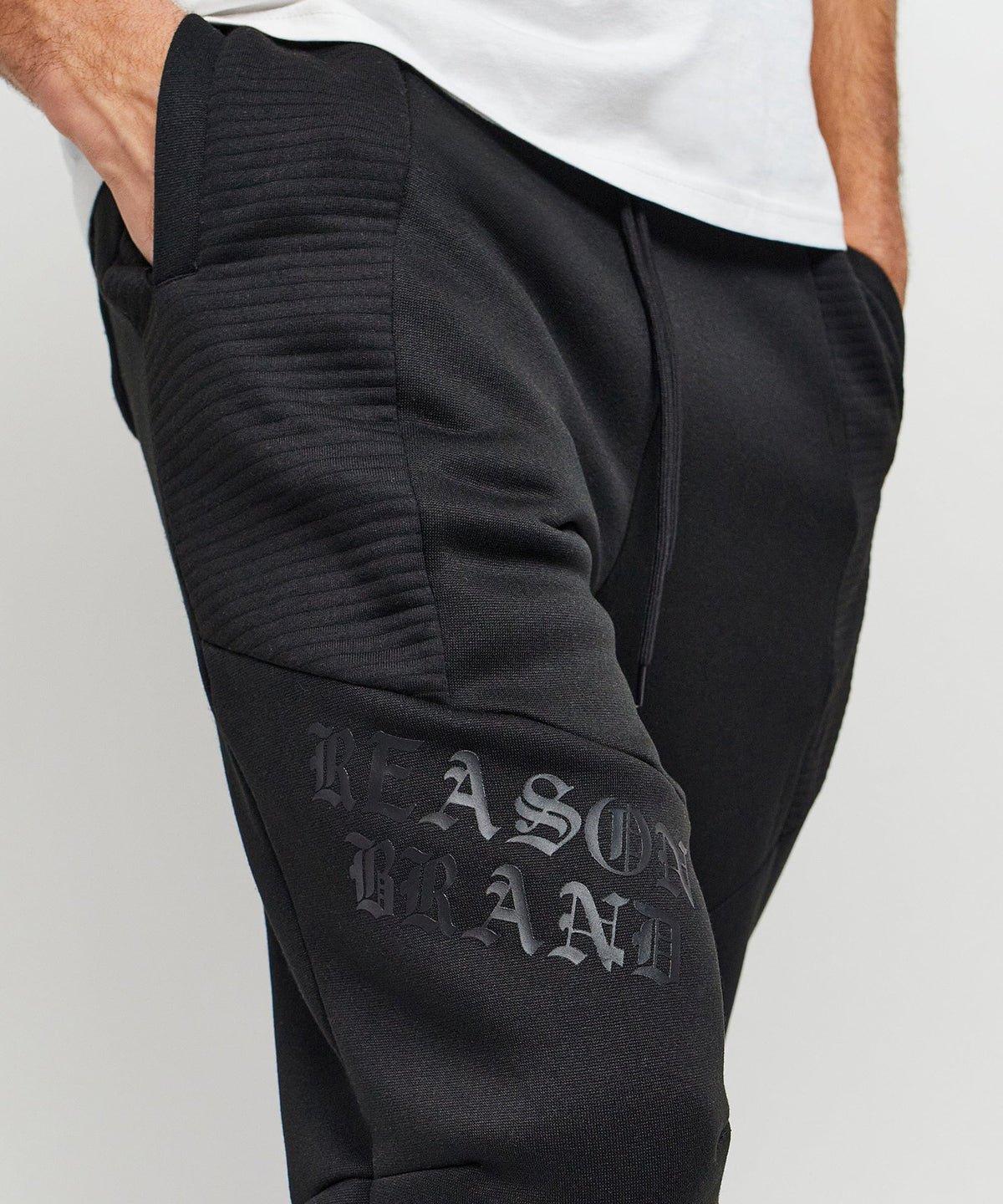 Reason Clothing Customer Favorite | Justin Moto Cuffed Slim Fit Black Jogger