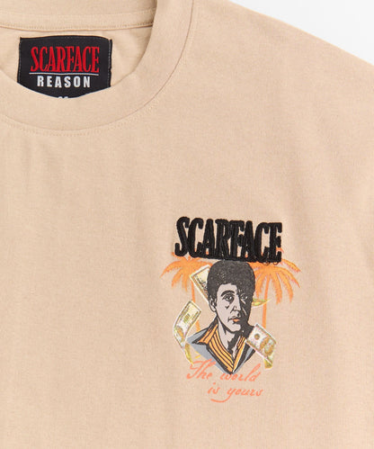 Reason Clothing Best Seller | Scarface Money Embroidered Short Sleeve Tee - Khaki