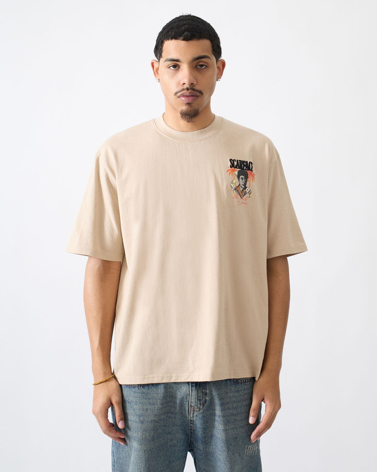 Reason Clothing Best Seller | Scarface Money Embroidered Short Sleeve Tee - Khaki