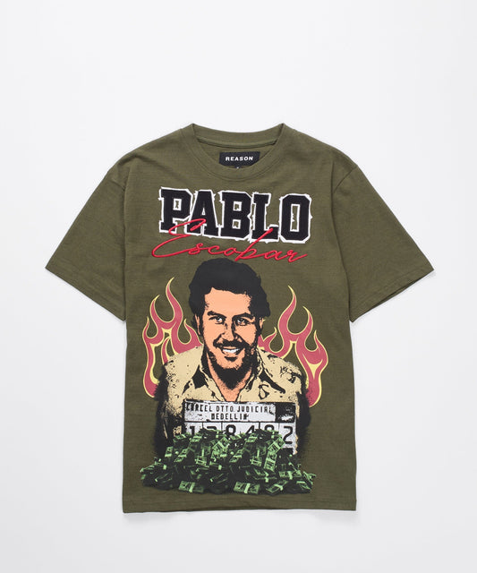 Reason Clothing Special Offer | Pablo Mugshot Graphic Short Sleeve Tee - Olive Green