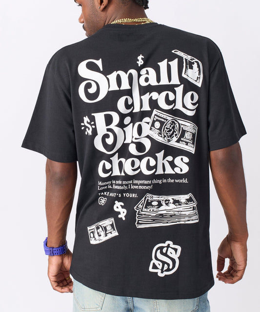 Reason Clothing Best Price | Big Checks Embroidered Short Sleeve Tee - Black