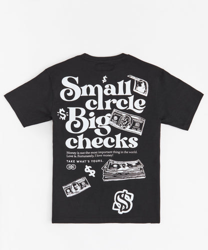 Reason Clothing Best Price | Big Checks Embroidered Short Sleeve Tee - Black