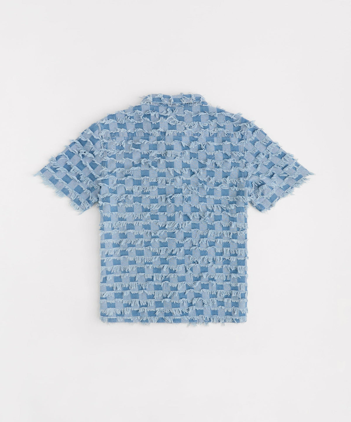Reason Clothing Everyday | Textured Frayed Button Down Shirt - Blue