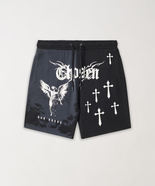 Reason Clothing New | Chosen Angel Metallic Fleece Short - Black