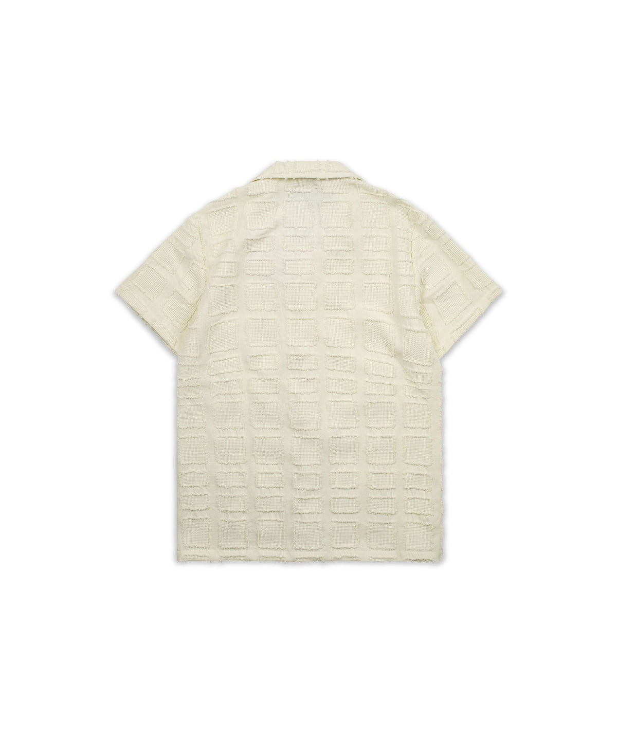 Reason Clothing Featured | Textured Blocked Button Down Shirt - Cream