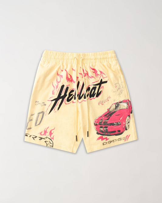 Reason Clothing Deals | Dodge Hellcat Fleece Short - Tan
