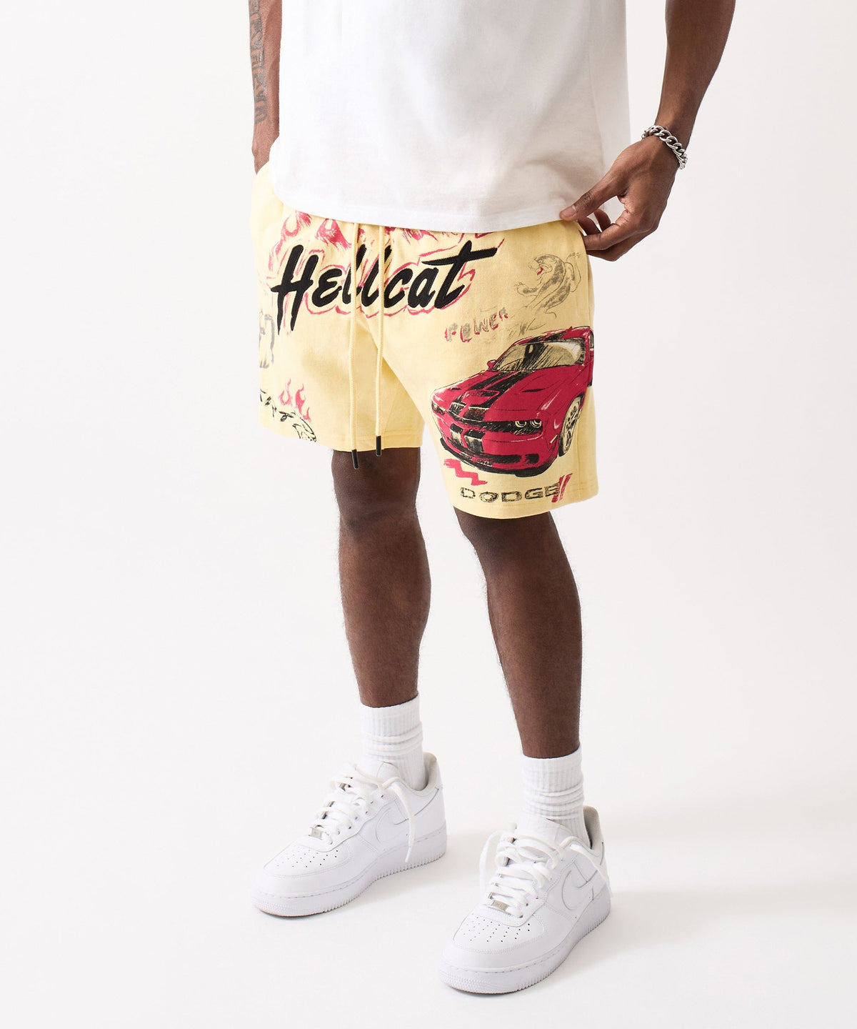 Reason Clothing Deals | Dodge Hellcat Fleece Short - Tan