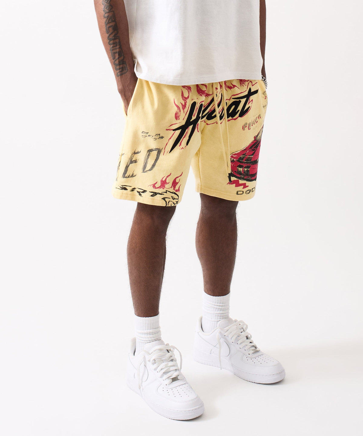 Reason Clothing Deals | Dodge Hellcat Fleece Short - Tan