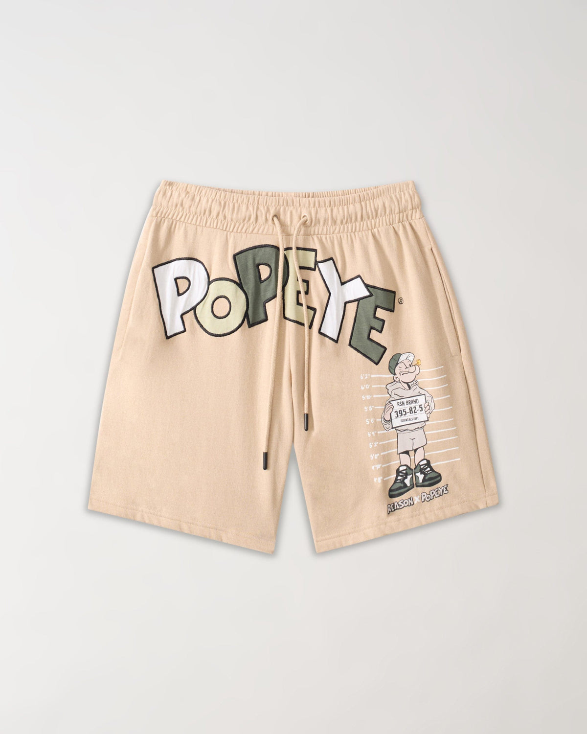 Reason Clothing Exclusive | Popeye Mugshot Fleece Short - Tan