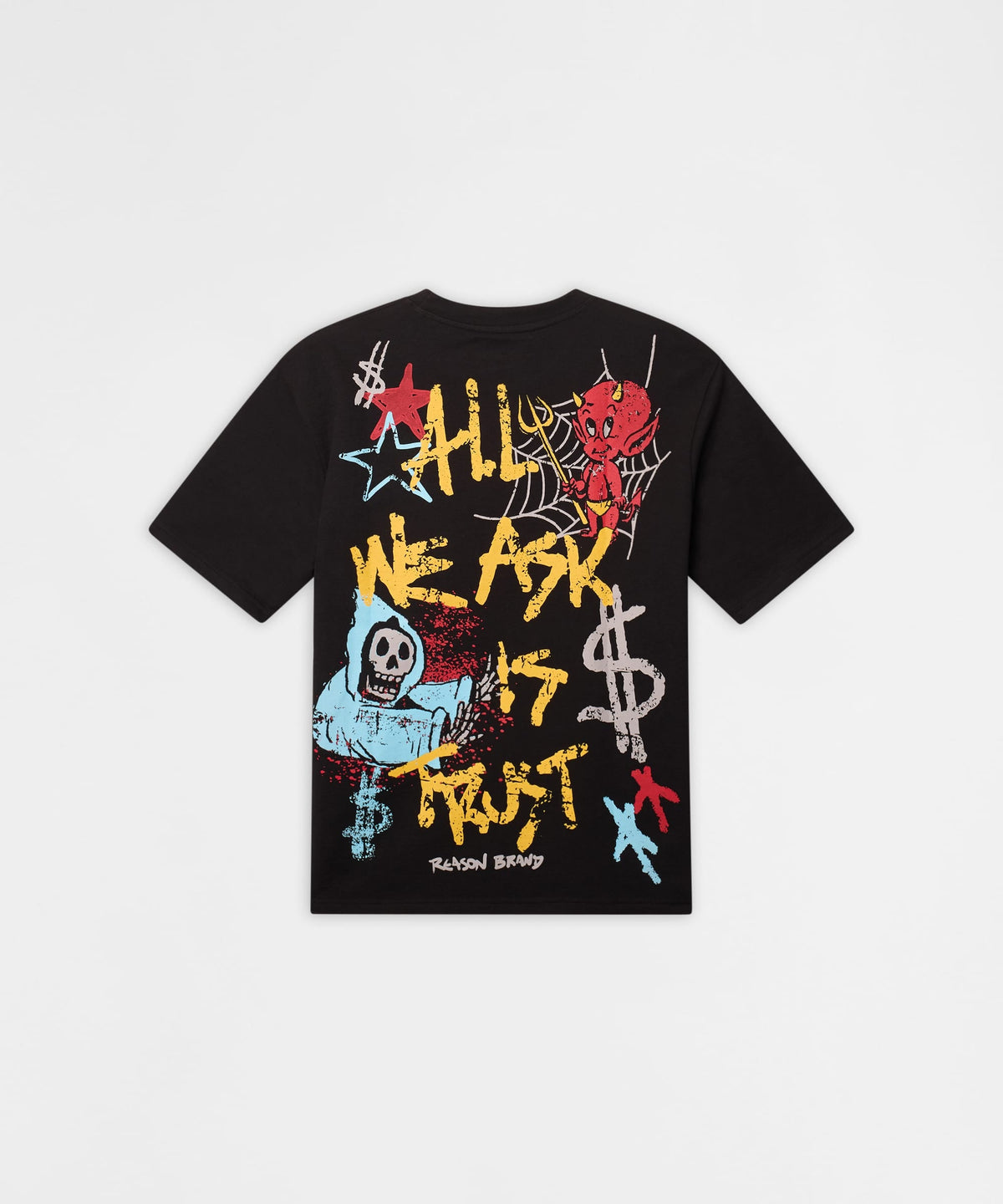 Reason Clothing Great Value | Plus Size Trust Embroidered Tee - Black