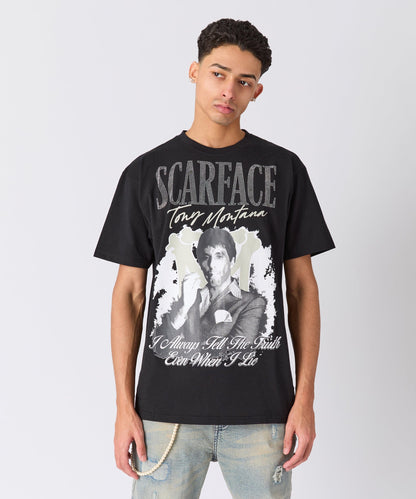 Reason Clothing Quality | Scarface Tony Rhinestones Tee - Black