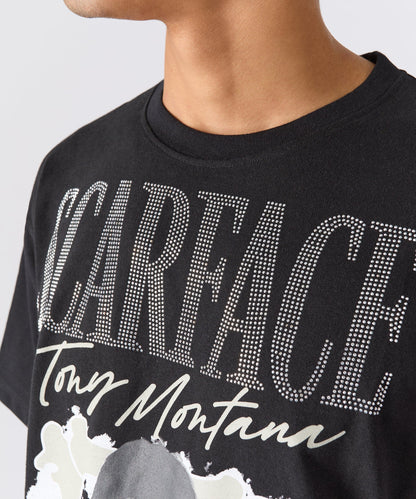 Reason Clothing Quality | Scarface Tony Rhinestones Tee - Black