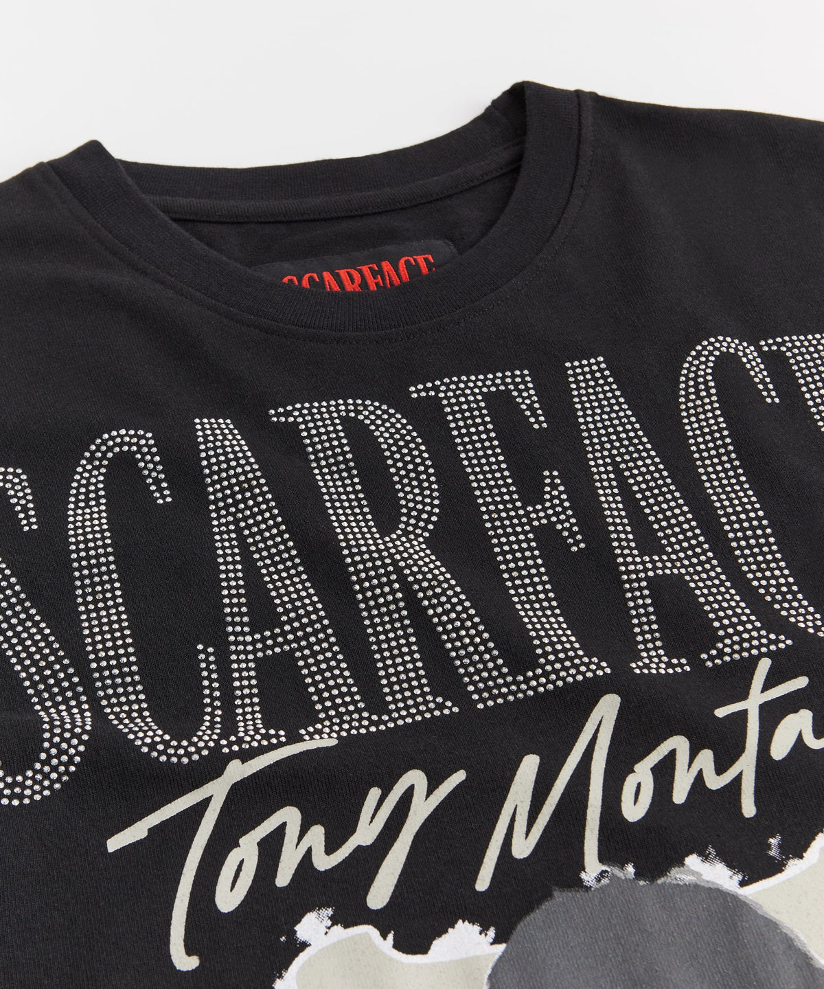 Reason Clothing Quality | Scarface Tony Rhinestones Tee - Black
