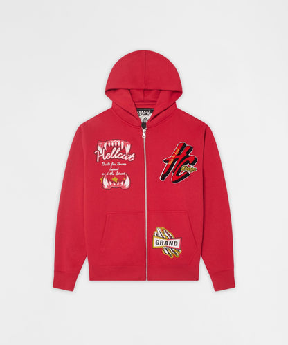 Reason Clothing Special Offer | Hellcat Full Zip Hoodie - Red
