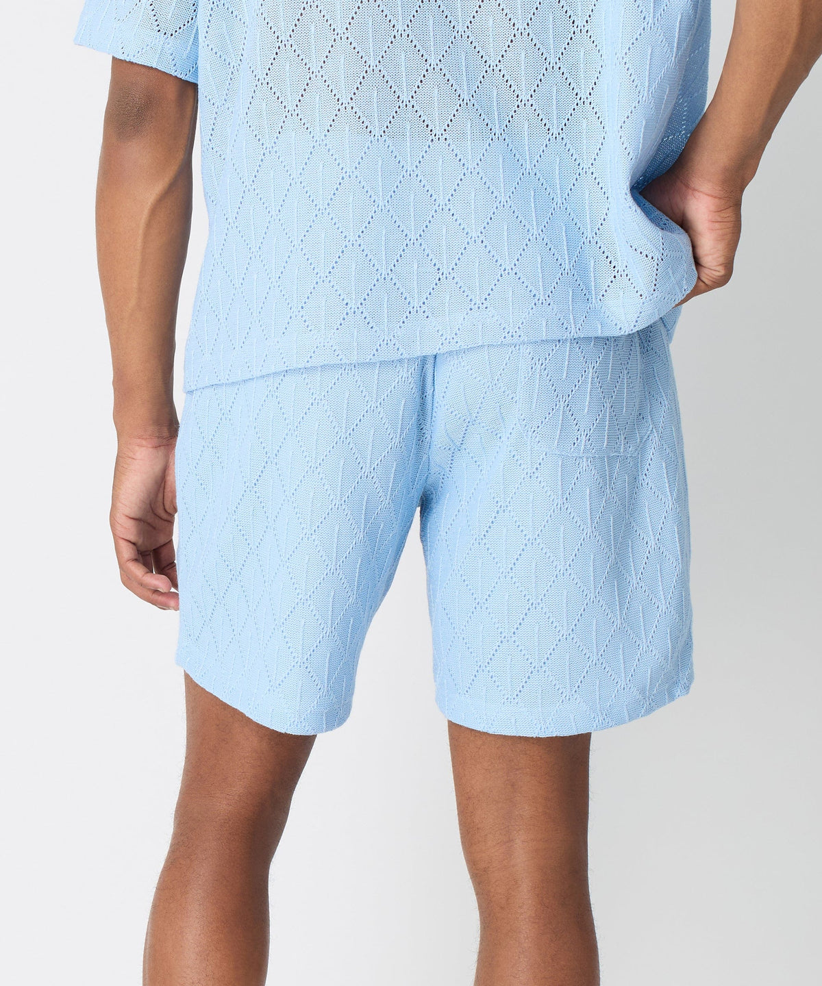 Reason Clothing New | Diamond Plate Towel Short - Light Blue