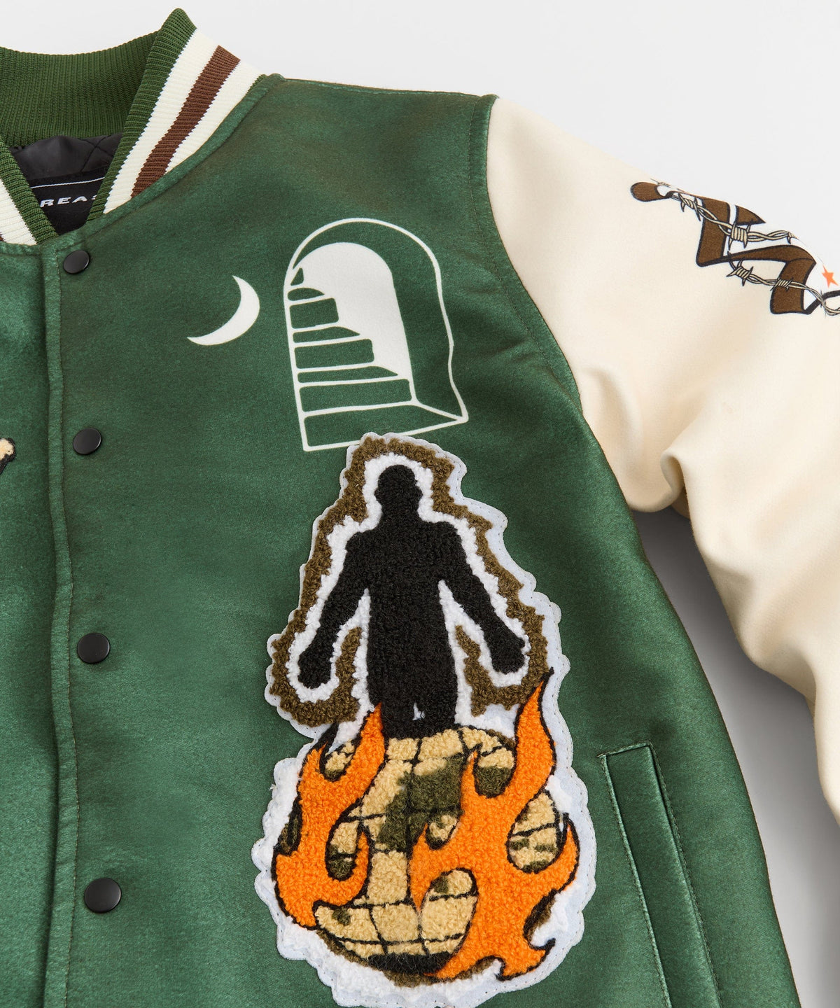 Reason Clothing Best Seller | Rise Above Varsity Jacket - Green