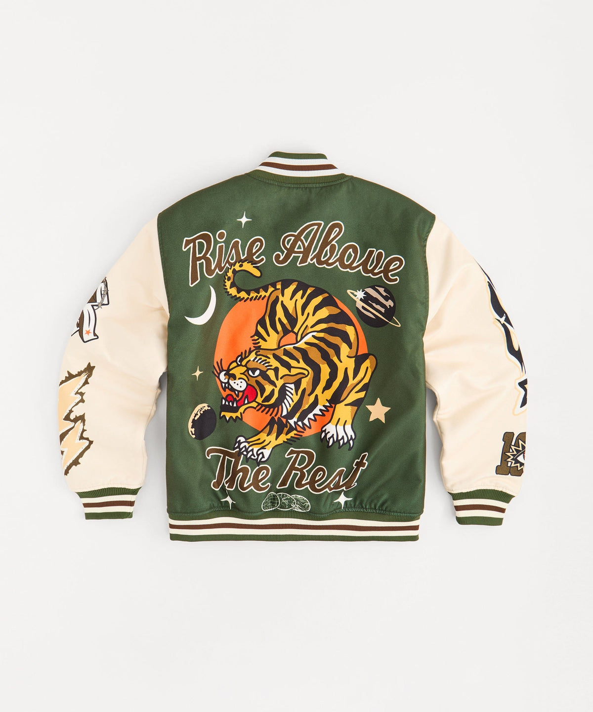 Reason Clothing Best Seller | Rise Above Varsity Jacket - Green