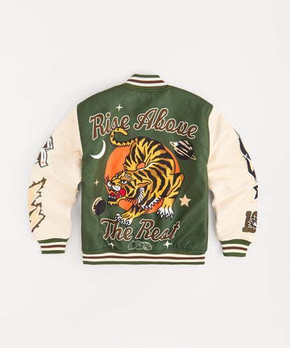 Reason Clothing Best Seller | Rise Above Varsity Jacket - Green