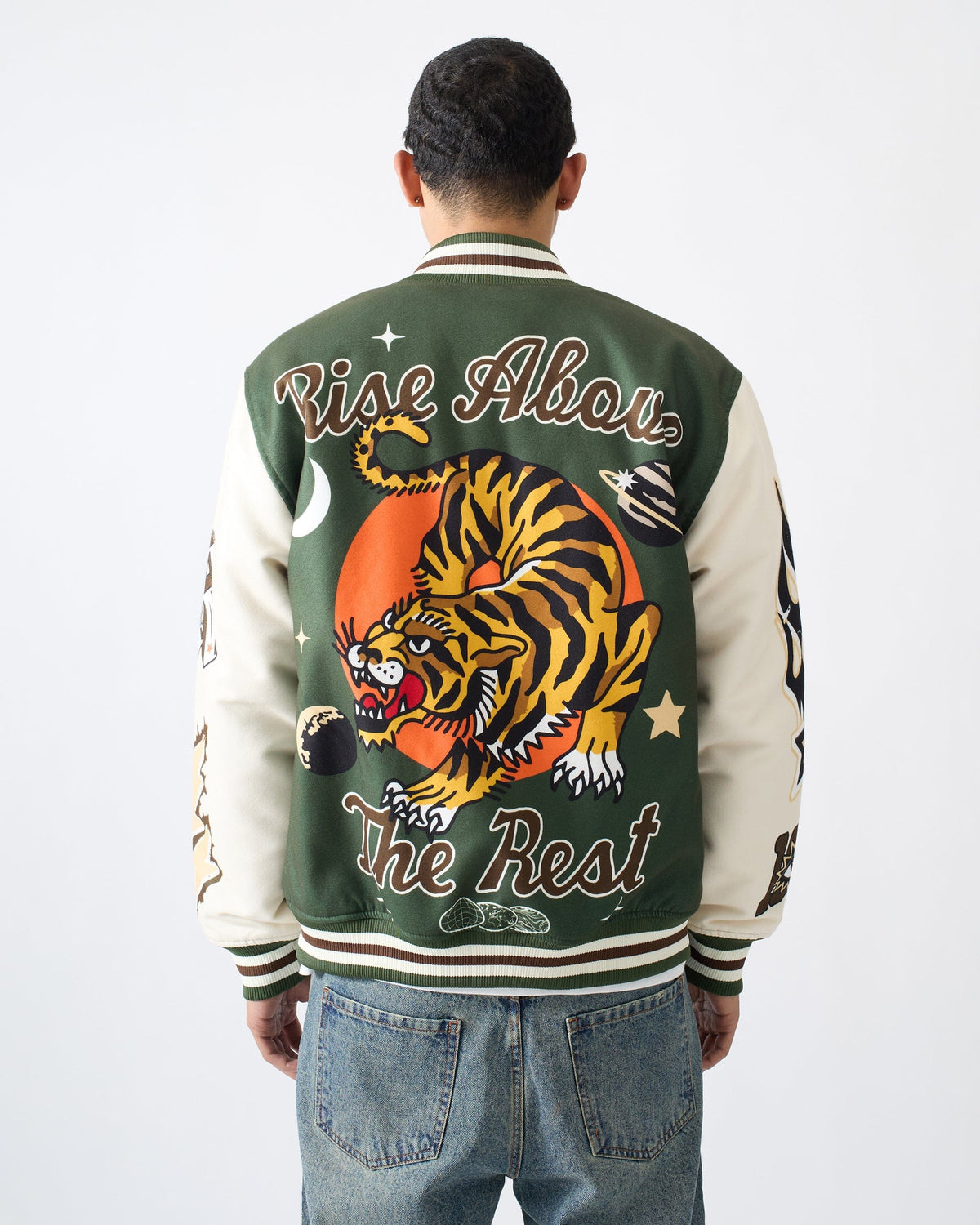 Reason Clothing Best Seller | Rise Above Varsity Jacket - Green
