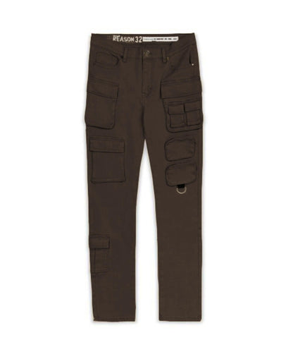 Reason Clothing Value | Multi Pocket Denim Jeans - Brown