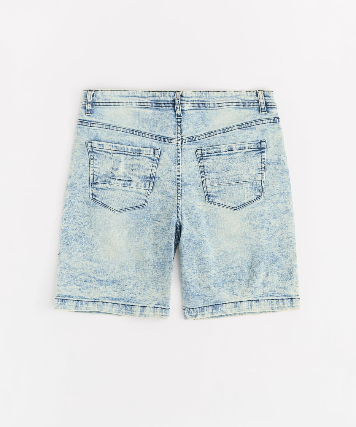 Reason Clothing Deals | Destroyed Denim Shorts - Dark Blue