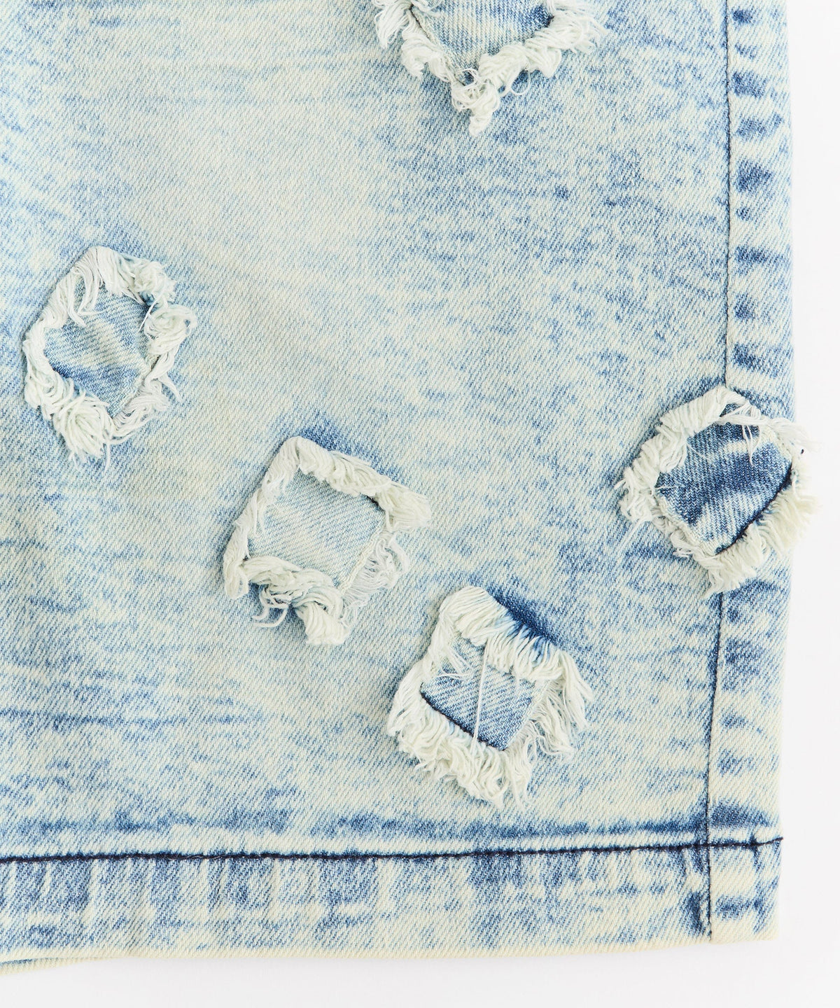Reason Clothing Deals | Destroyed Denim Shorts - Dark Blue