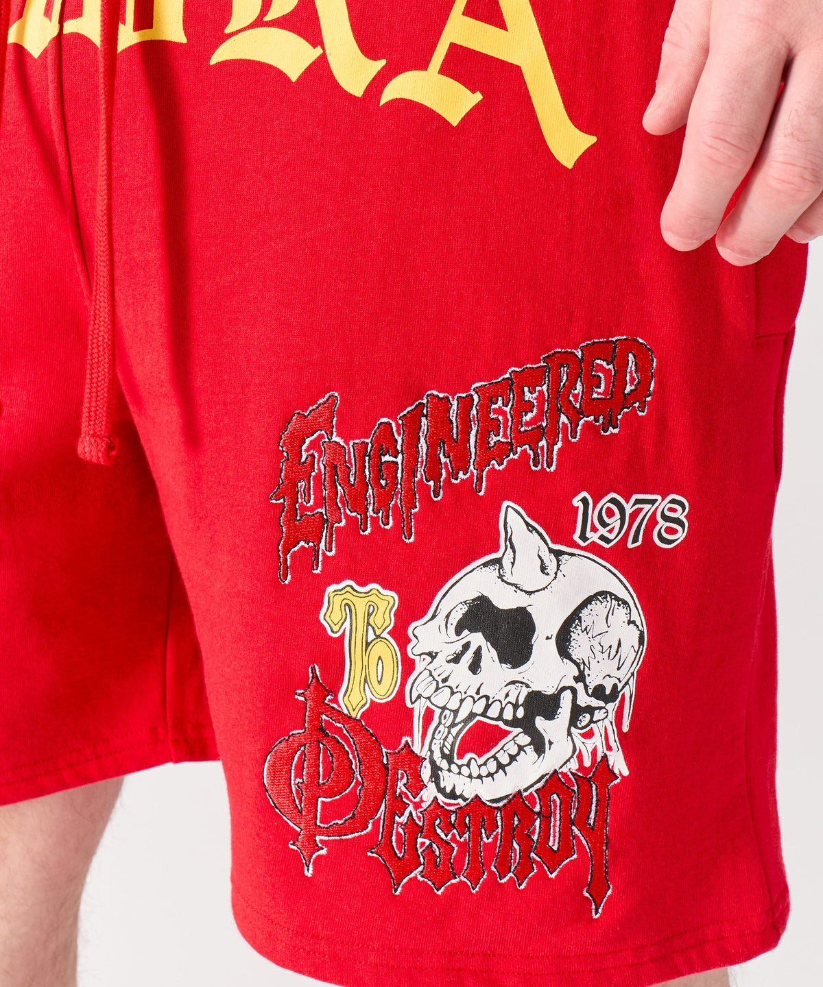 Reason Clothing Signature | Mishka Old English Fleece Shorts - Red