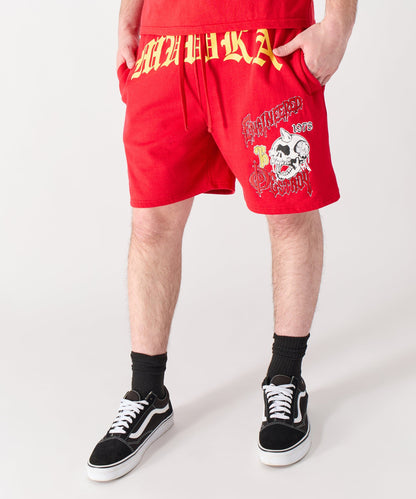 Reason Clothing Signature | Mishka Old English Fleece Shorts - Red