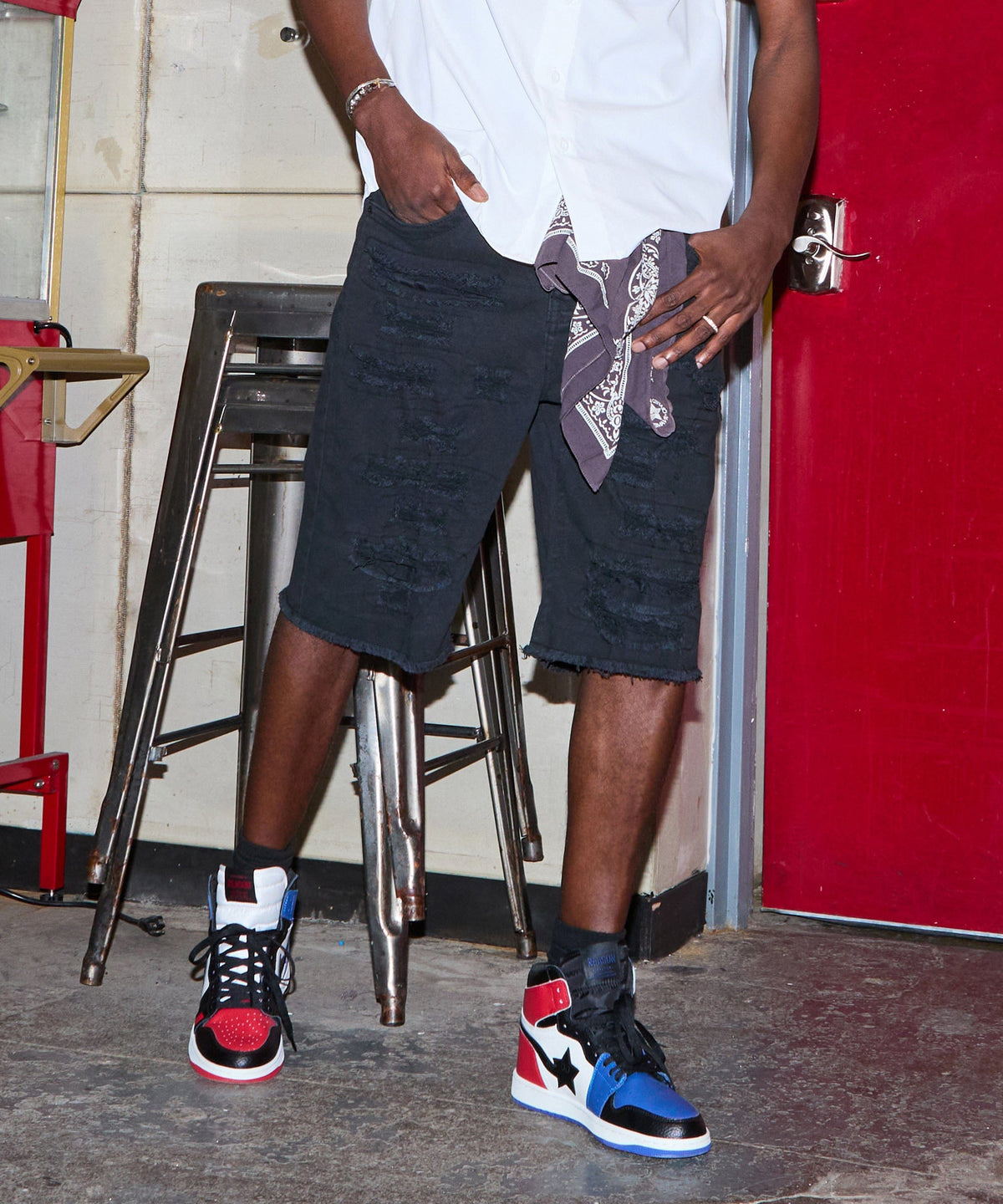 Reason Clothing Trusted | Destroyed Denim Shorts