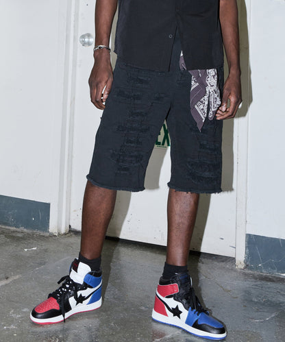 Reason Clothing Trusted | Destroyed Denim Shorts