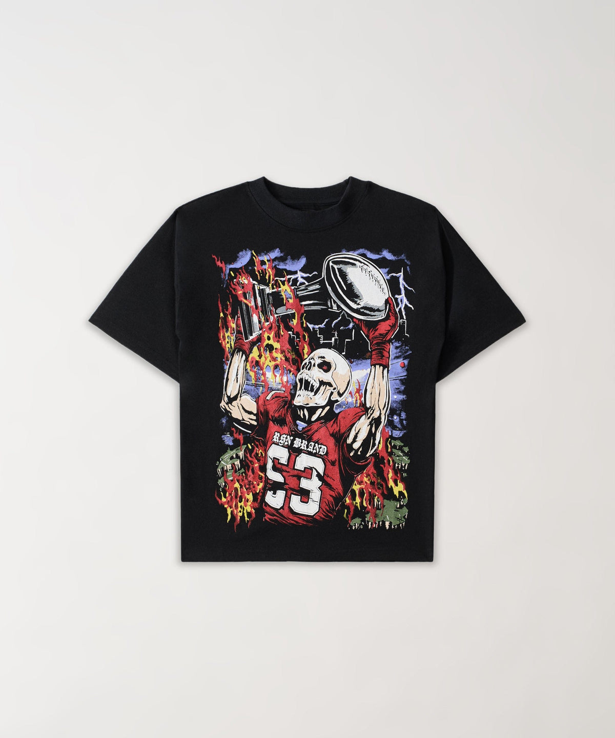 Reason Clothing Top Pick | Touchdown Skull Graphic Tee - Black