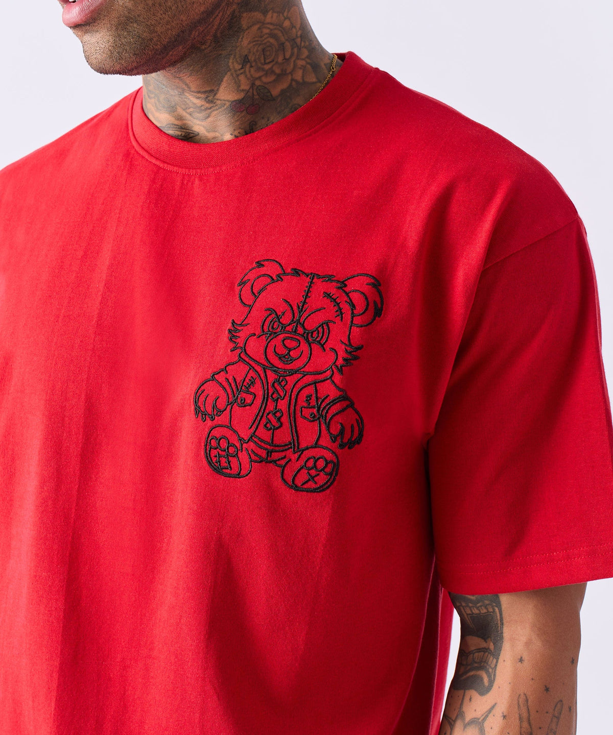 Reason Clothing Top Pick | Teddy Embroidered Tee - Red