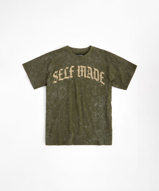 Reason Clothing Everyday | Plus Size Self Made Self Paid Shorts Sleeve Tee - Olive Green