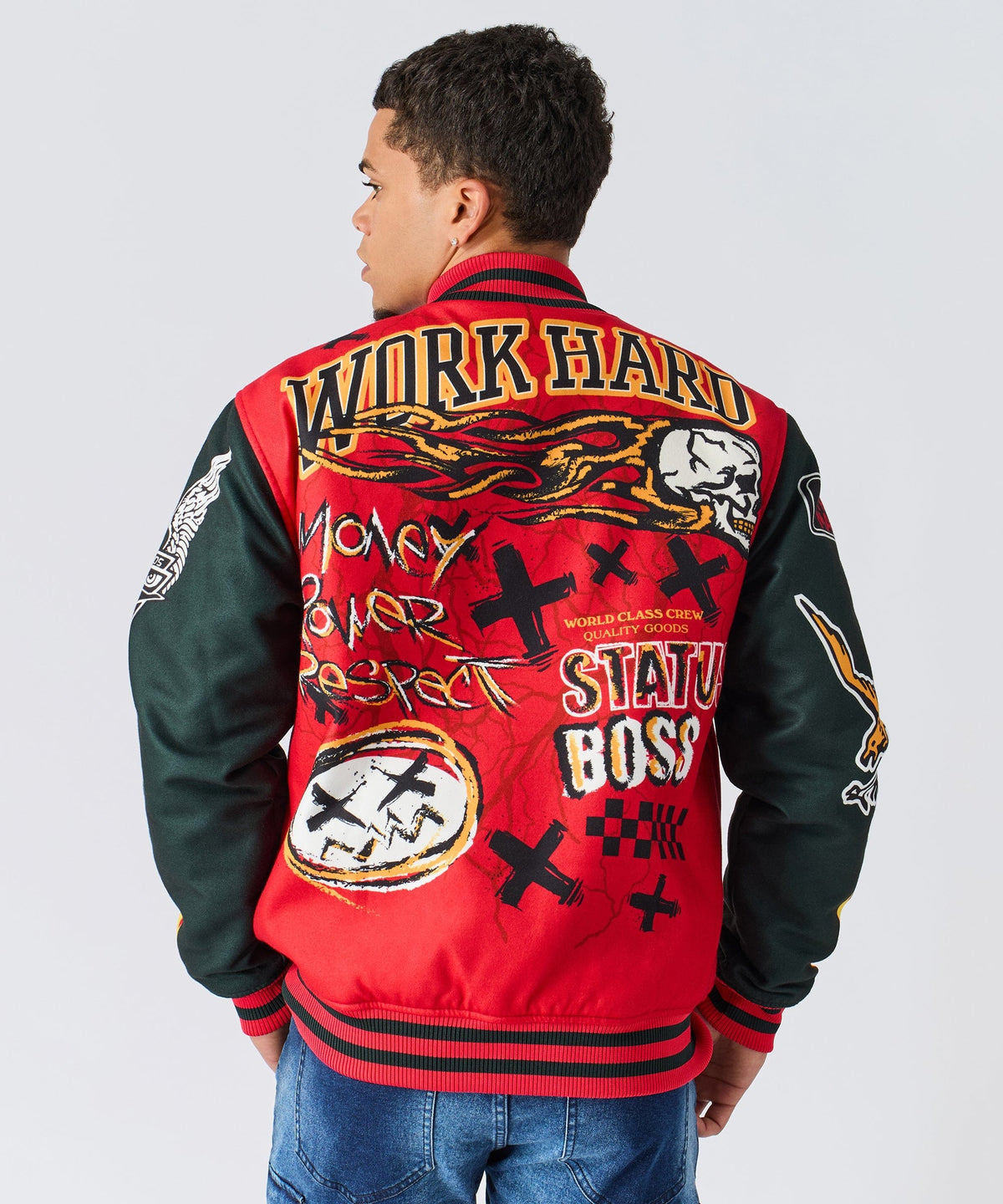 Reason Clothing Value | Work Hard Varsity Jacket