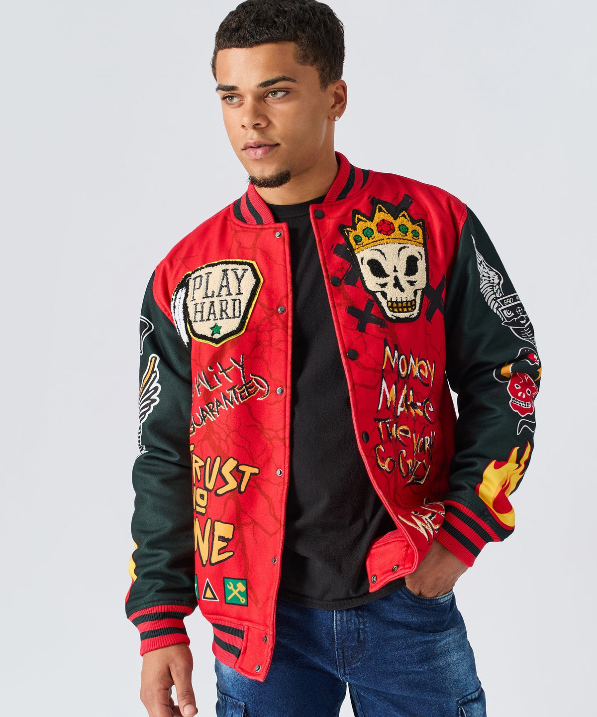 Reason Clothing Value | Work Hard Varsity Jacket