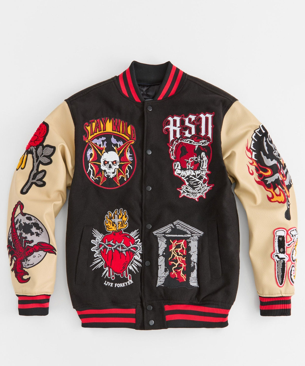 Reason Clothing Latest | Mercy Varsity Jacket Pu