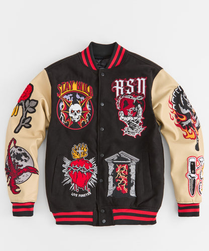 Reason Clothing Latest | Mercy Varsity Jacket Pu