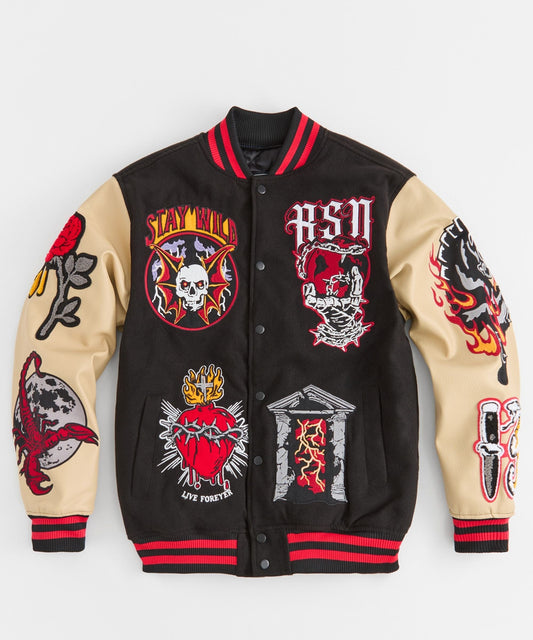 Reason Clothing Latest | Mercy Varsity Jacket Pu