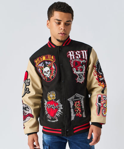 Reason Clothing Latest | Mercy Varsity Jacket Pu