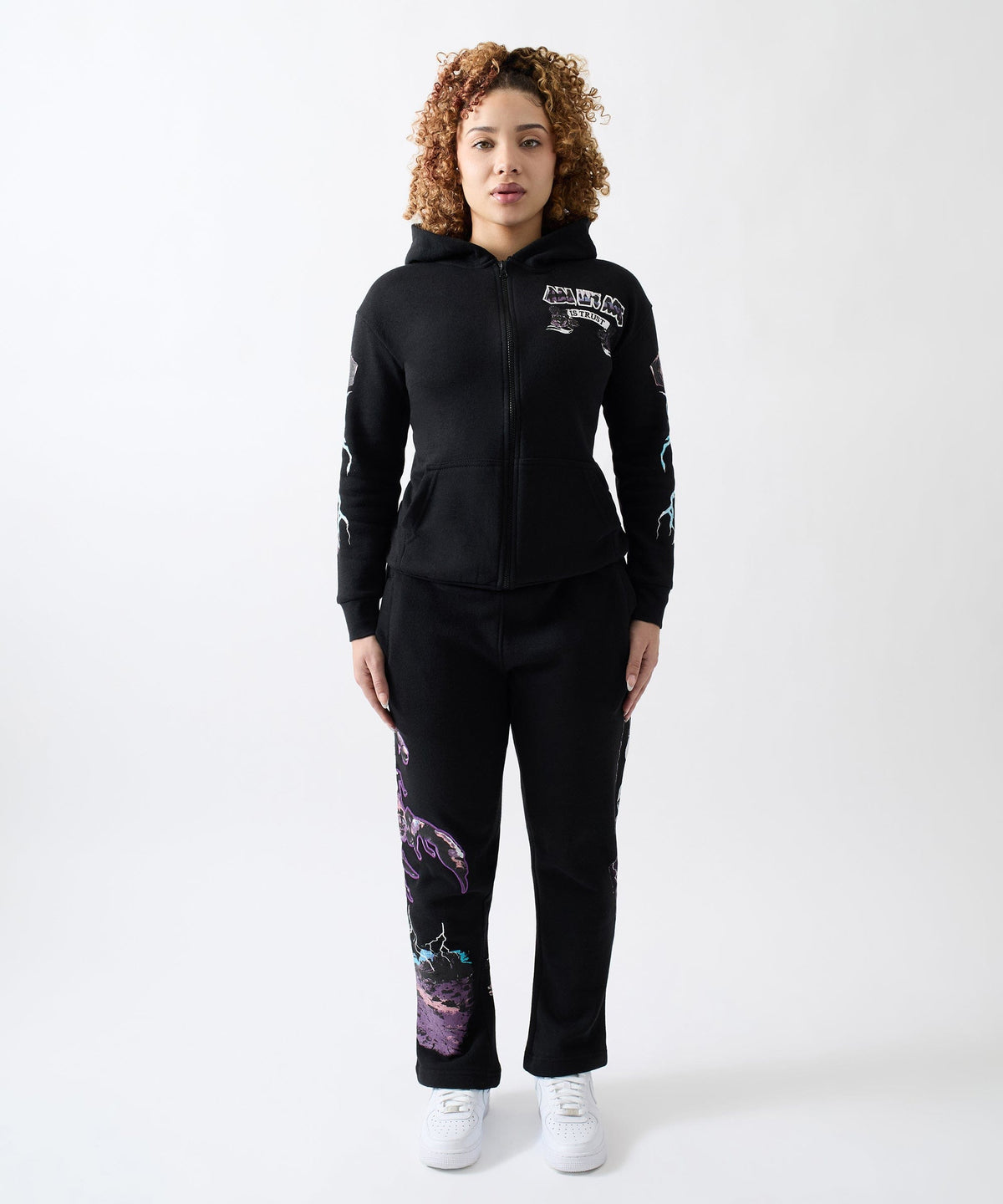 Reason Clothing Sale | All We Ask Is Trust Applique Jogger - Black