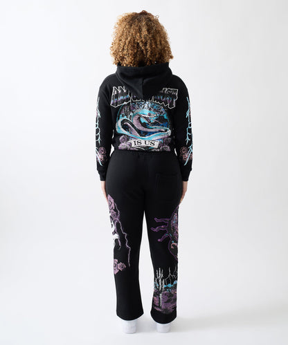 Reason Clothing Sale | All We Ask Is Trust Applique Jogger - Black