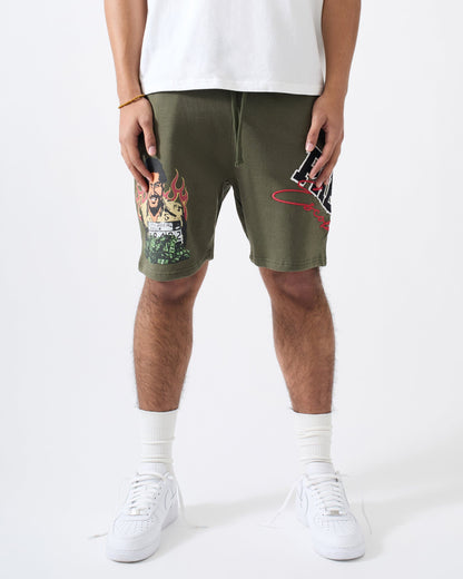 Reason Clothing Sale | Pablo Mugshot Short - Olive Green
