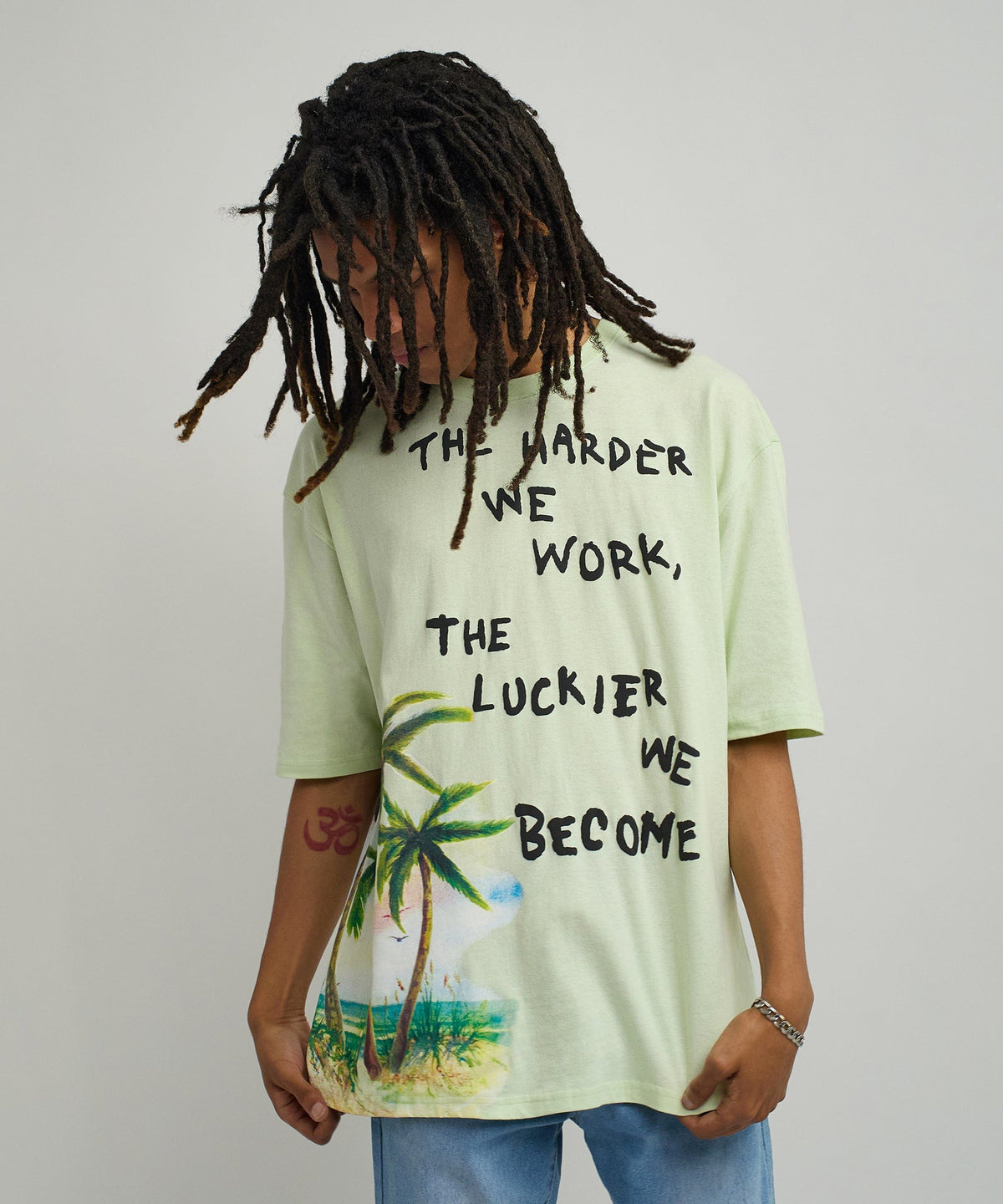 Reason Clothing Essential | Luckier We Become Box Tee - Olive Green
