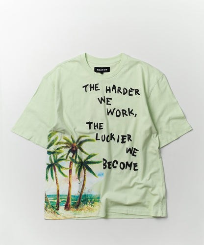 Reason Clothing Essential | Luckier We Become Box Tee - Olive Green