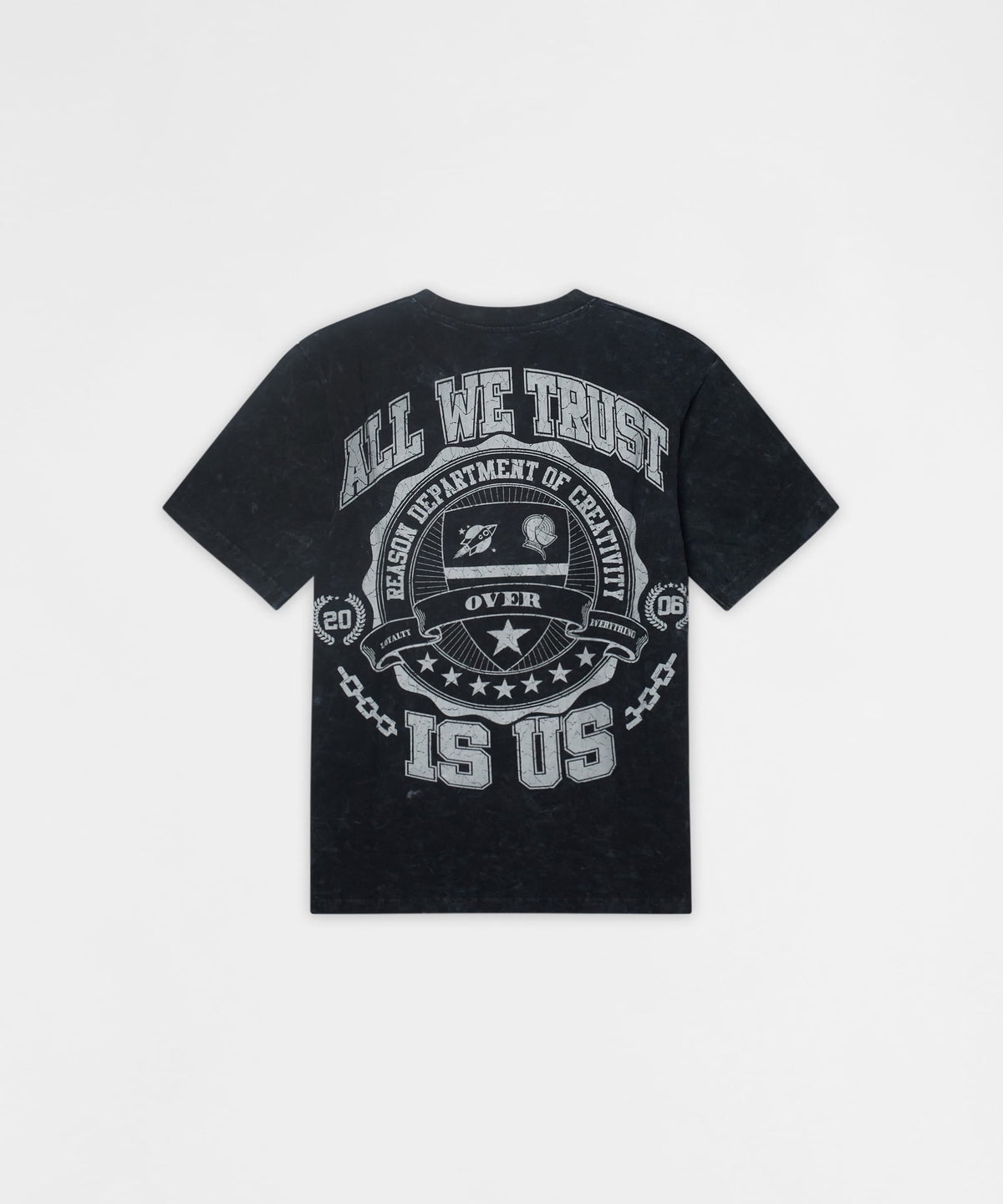 Reason Clothing Quality | Born Real Embroidered Short Sleeve Tee - Washed Black