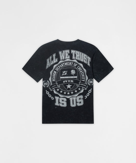 Reason Clothing Quality | Born Real Embroidered Short Sleeve Tee - Washed Black