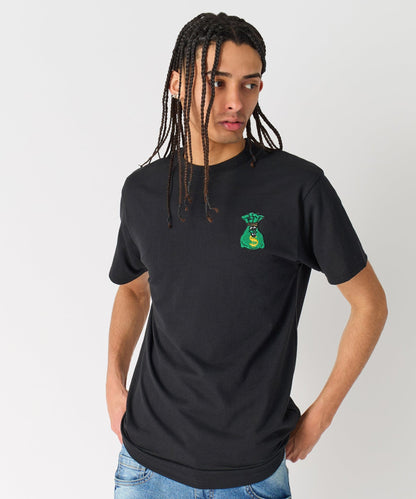 Reason Clothing Quality | Money Bags Embroidered Short Sleeve Tee - Black